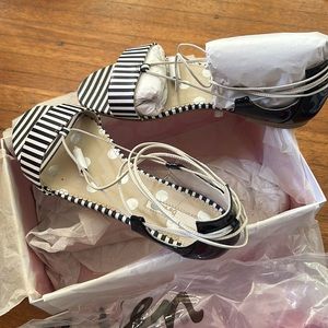 Boden Sienna stripe ankle wrap sandal, size 40/9